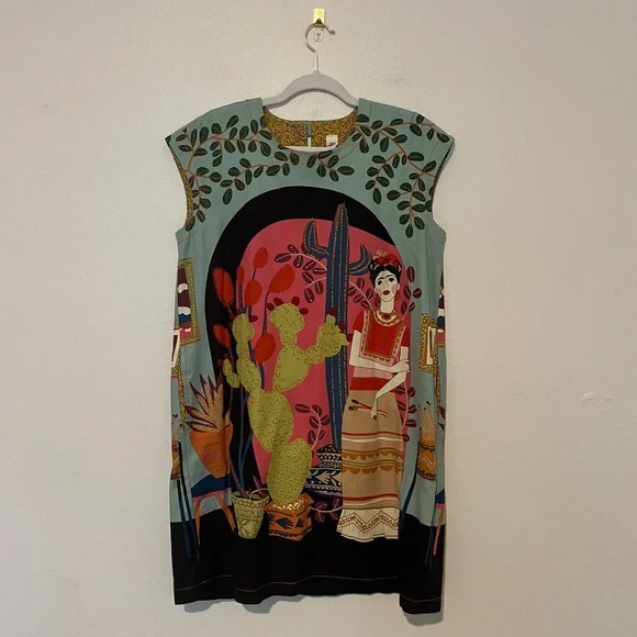 Uncle Frank Floral Print Dress with Green and Yellow Accents - Picture 1 of 5